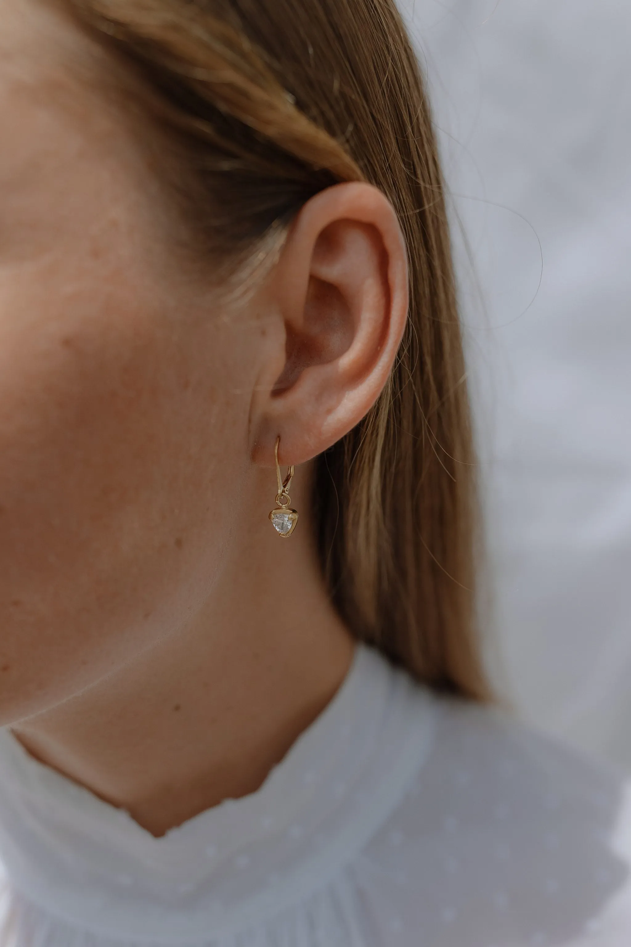 Celeste Earrings | White Topaz | 9k Gold