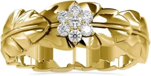 Certified Leaf Shape Ring in 18K White/Yellow/Rose Gold with 0.13 Ct Round Natural Diamonds Wedding Ring for Women | Natural Diamond Ring for Her | Anniversary Ring for Her (Color-Clarity: IJ-SI)