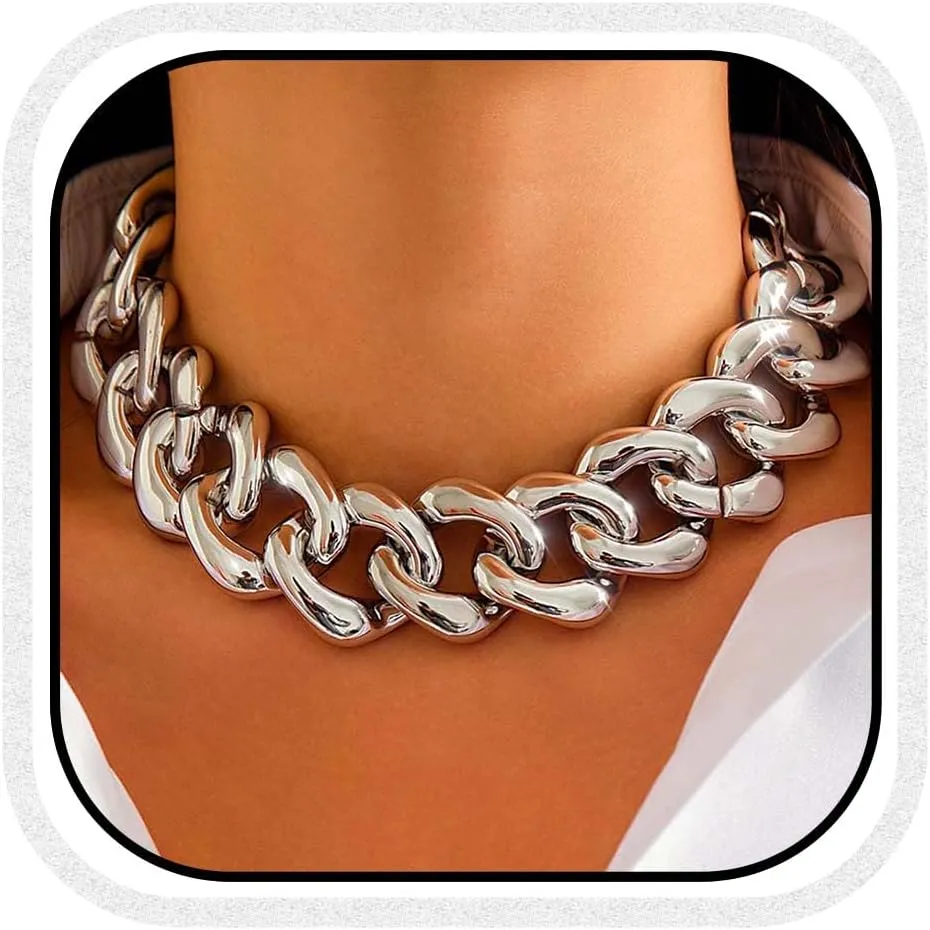 CLOACE Chunky Choker Necklace Gold Cuban Link Necklaces Chain Fashion Jewelry for Women