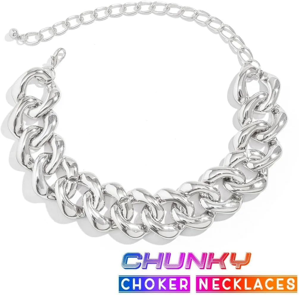 CLOACE Chunky Choker Necklace Gold Cuban Link Necklaces Chain Fashion Jewelry for Women