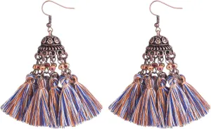Colorful Tassel Earrings for Women Girls Bohemian Dangle Drop Earrings Fringe Tassle Dangling Earrings