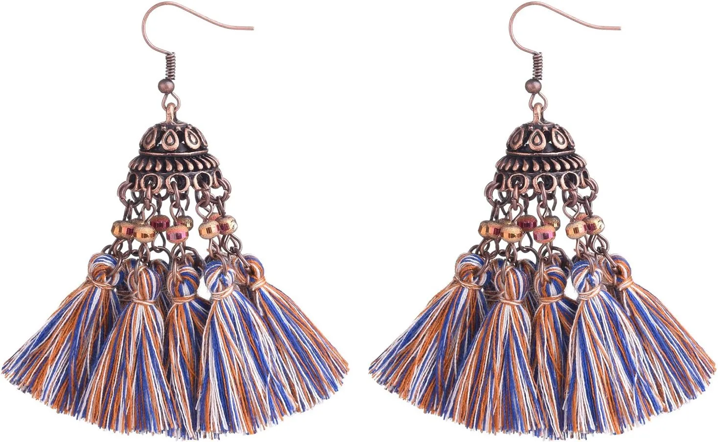 Colorful Tassel Earrings for Women Girls Bohemian Dangle Drop Earrings Fringe Tassle Dangling Earrings