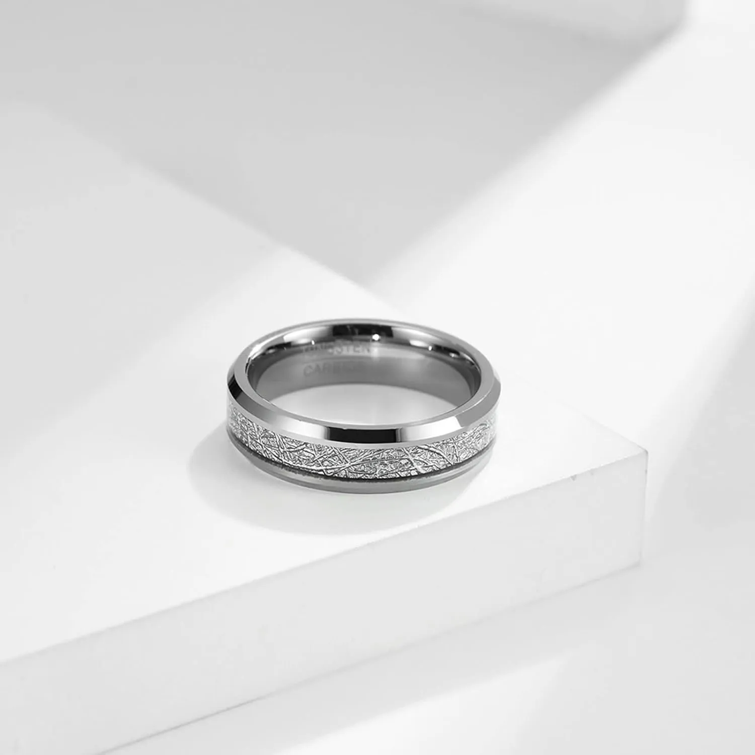 Couple Rings Engraved Rings Women and Men,Couples Rings Tungsten 6MM Silver Ring with Round Couple Ring Engagement