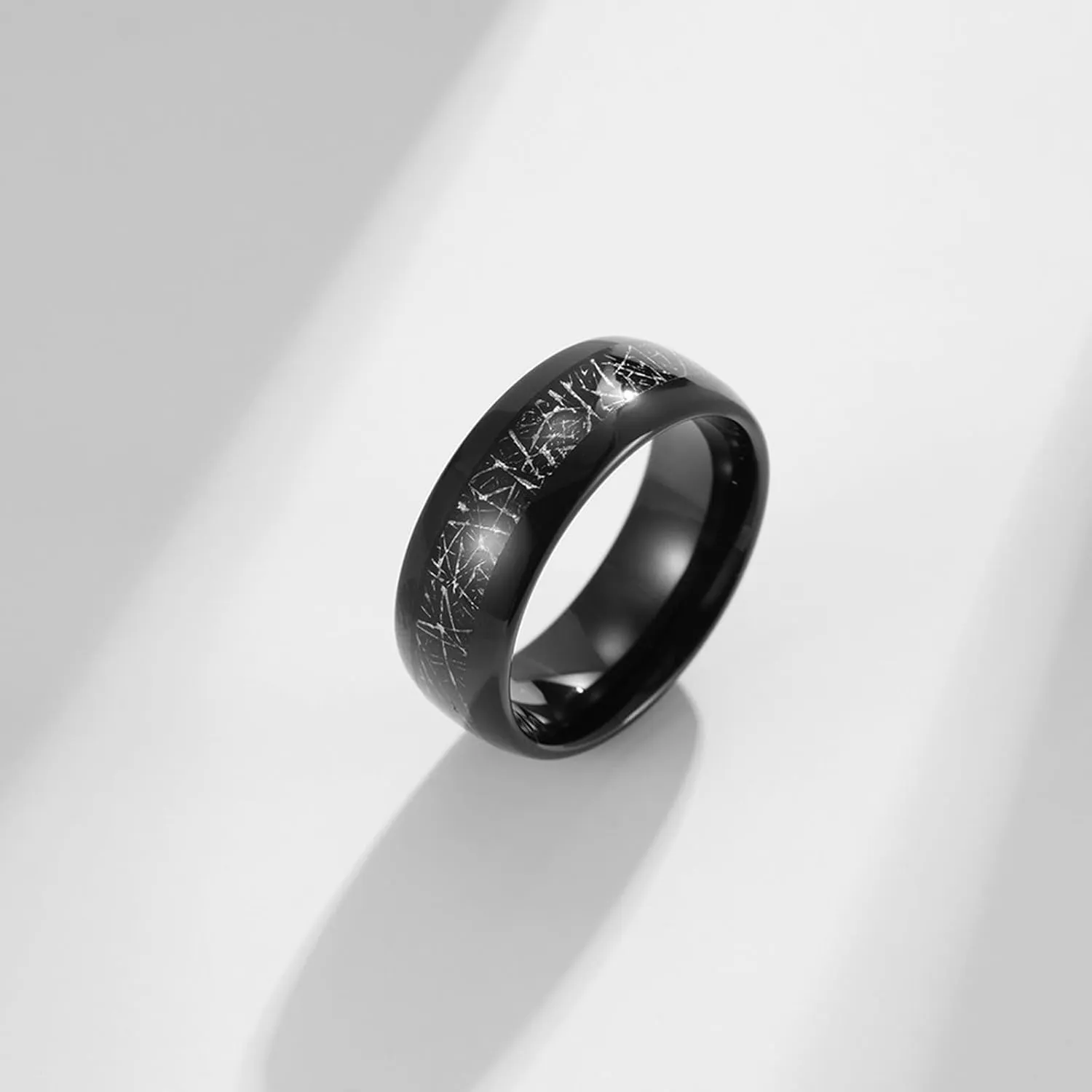 Couple Rings for Him and Her Sets, Tungsten Wedding Rings Sets for Couples Comfort Fit 8mm Black Ring Inlay Metal