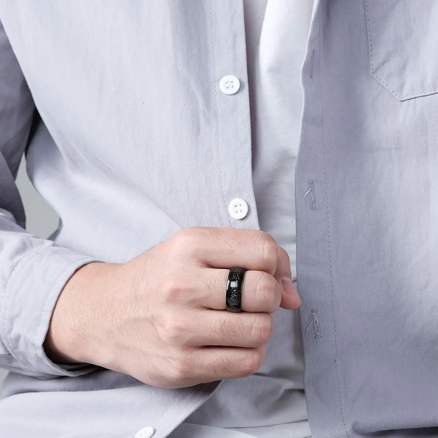 Couple Rings for Him and Her Sets, Tungsten Wedding Rings Sets for Couples Comfort Fit 8mm Black Ring Inlay Metal