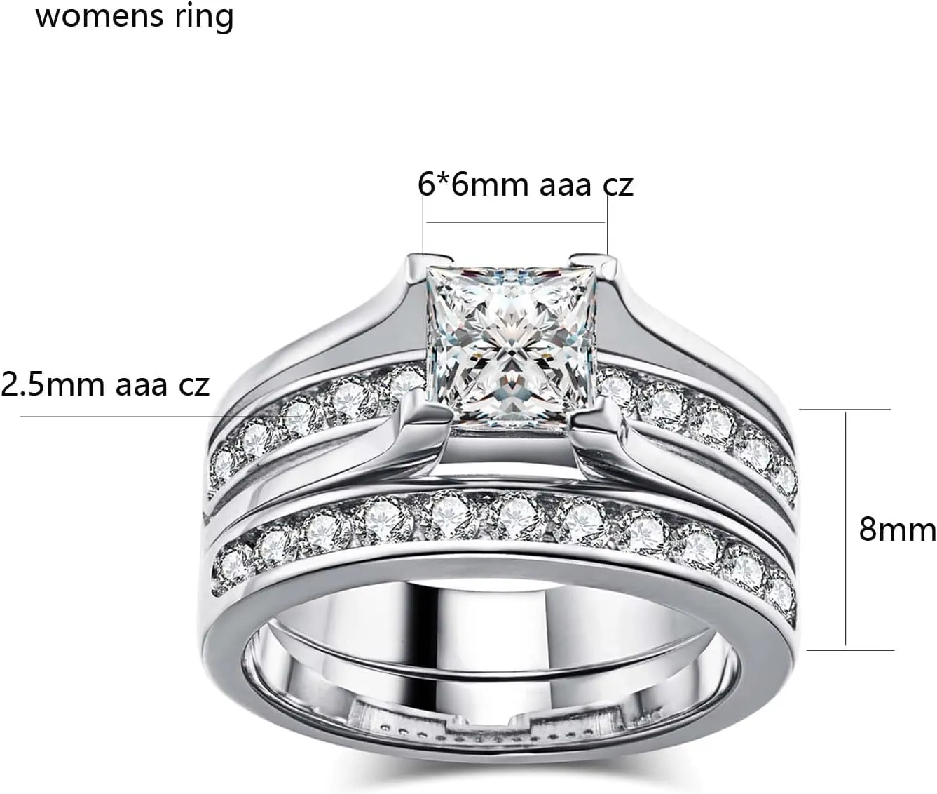 Couple Rings His Her Wedding Ring Sets Matching Rings AAA CZ Golden Rings Titanium Men Ring