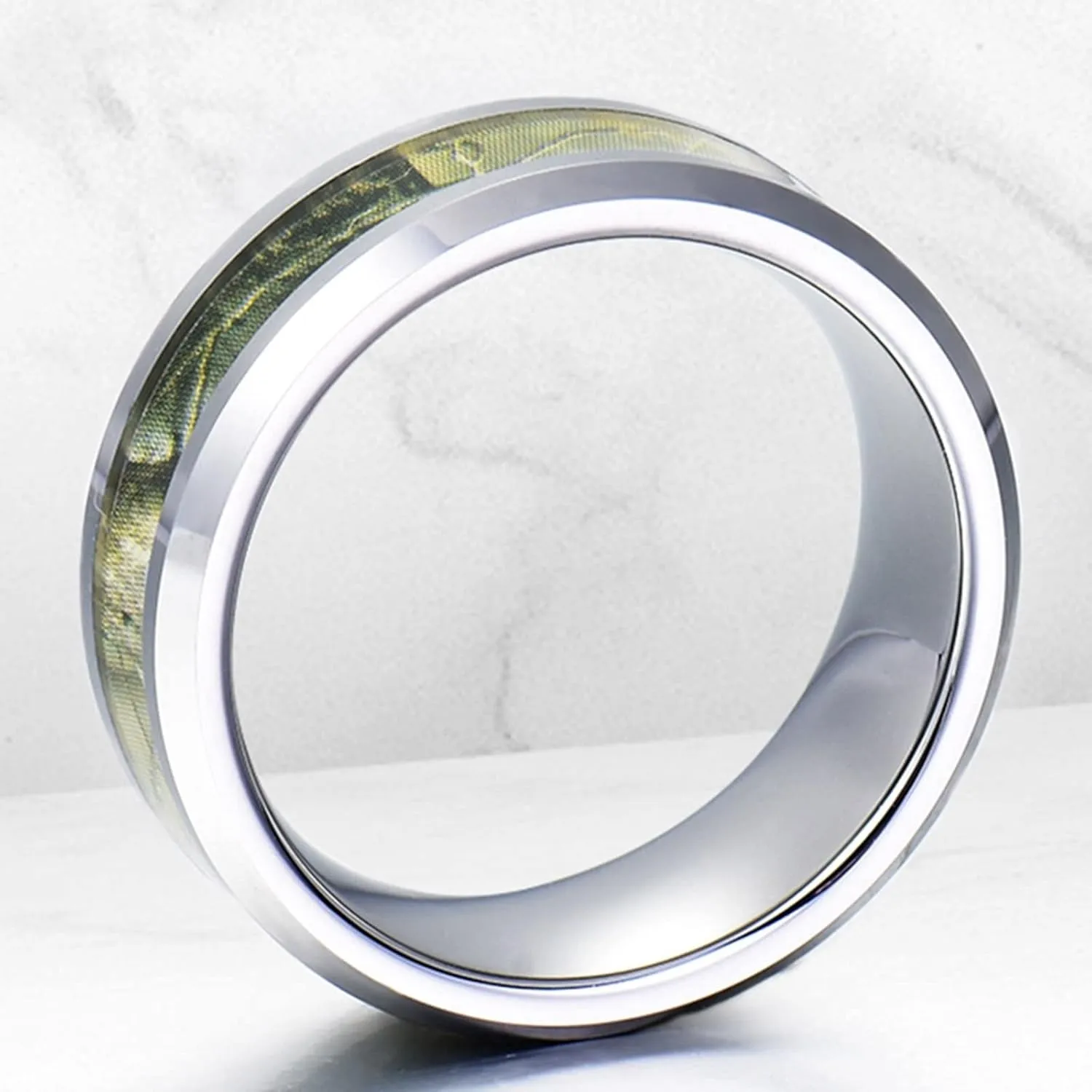 Couple Wedding Rings Set, Men's Tungsten Carbide Ring 8mm Silver Ring with Branches Pattern Men's and Women's Fashion Rings