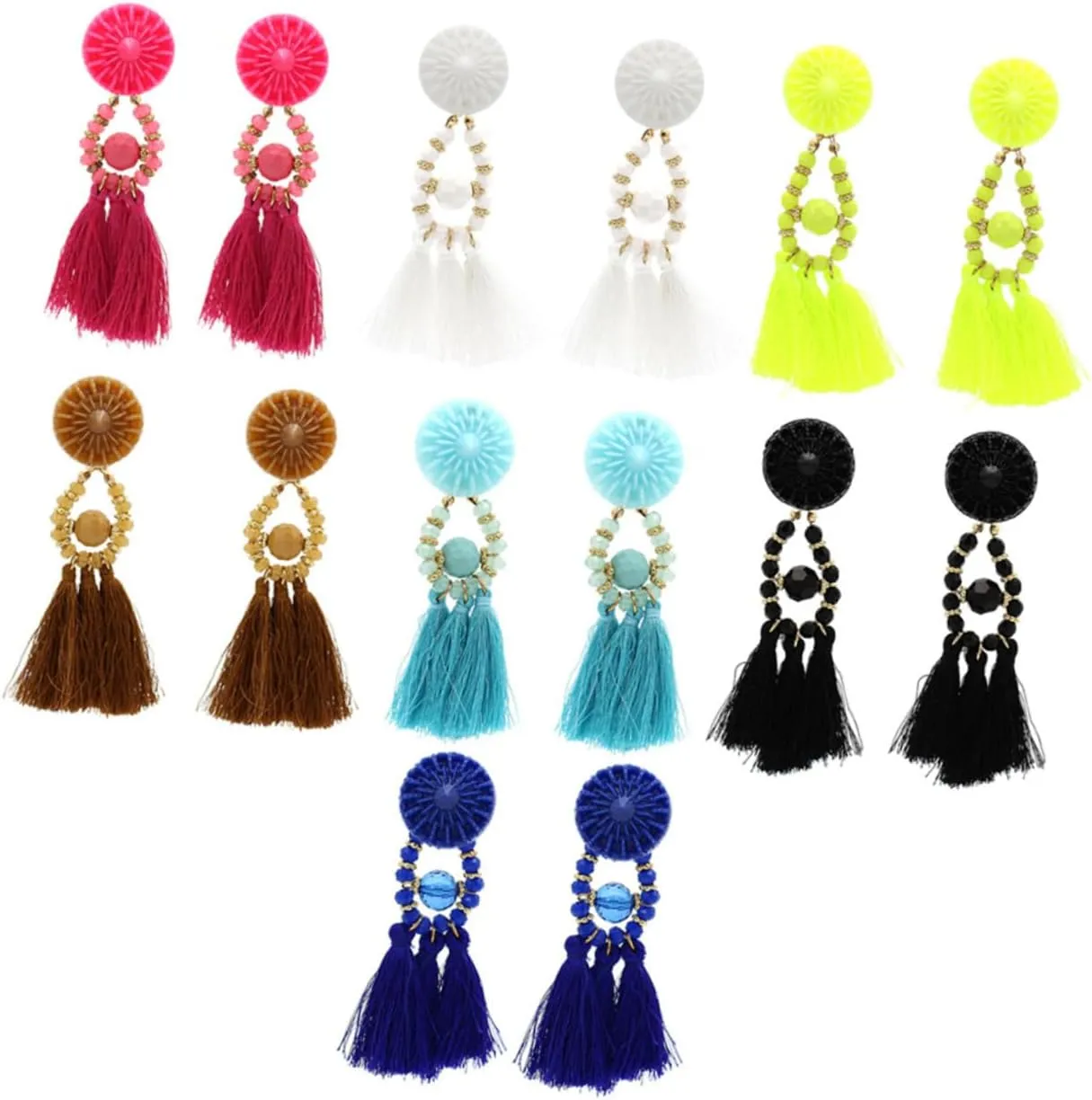 Dangle Earrings Acrylic Hoop Earrings Acrylic Earrings Fashion Ethnic Tassel Earrings Crystal Women