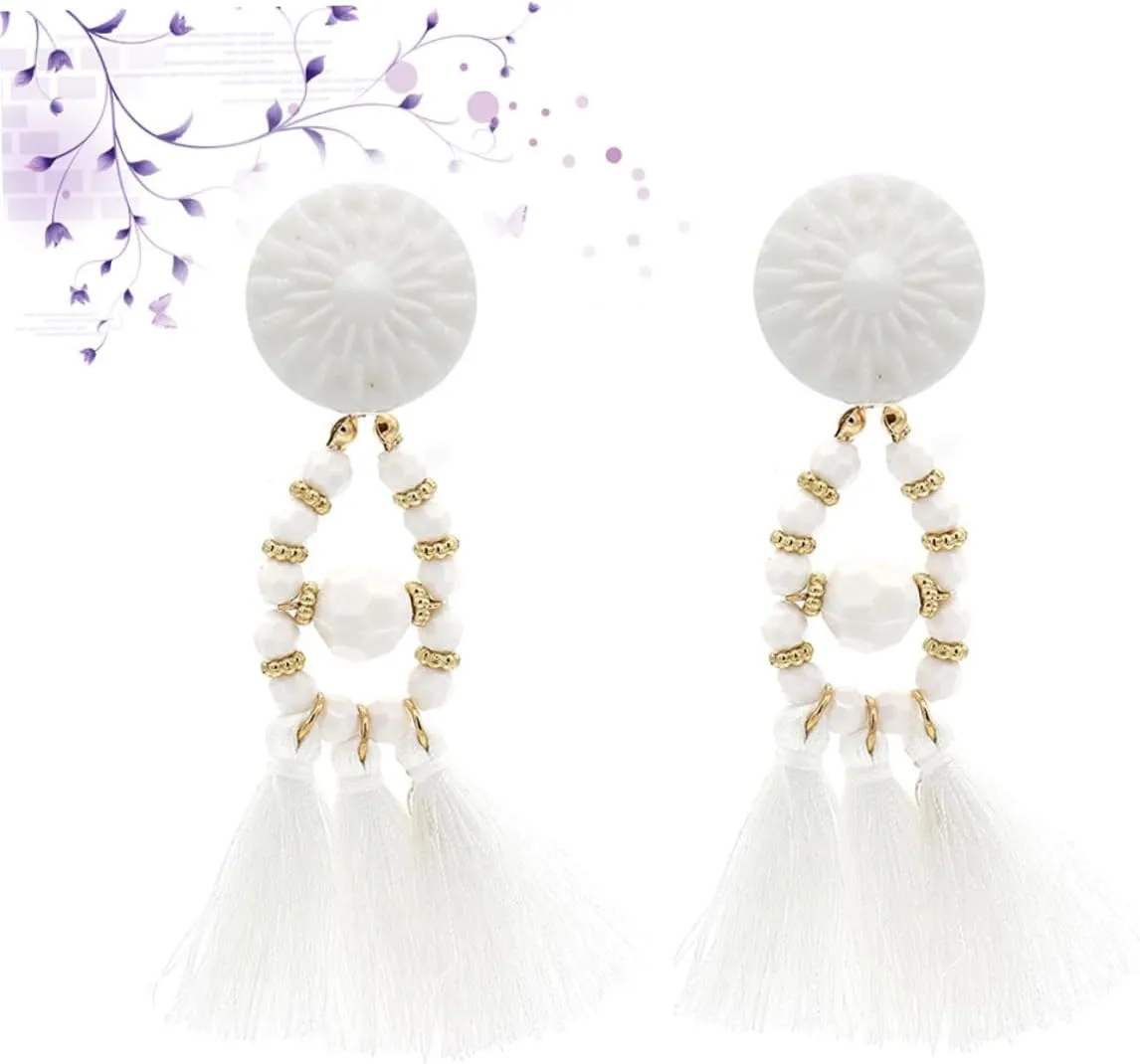 Dangle Earrings Acrylic Hoop Earrings Acrylic Earrings Fashion Ethnic Tassel Earrings Crystal Women