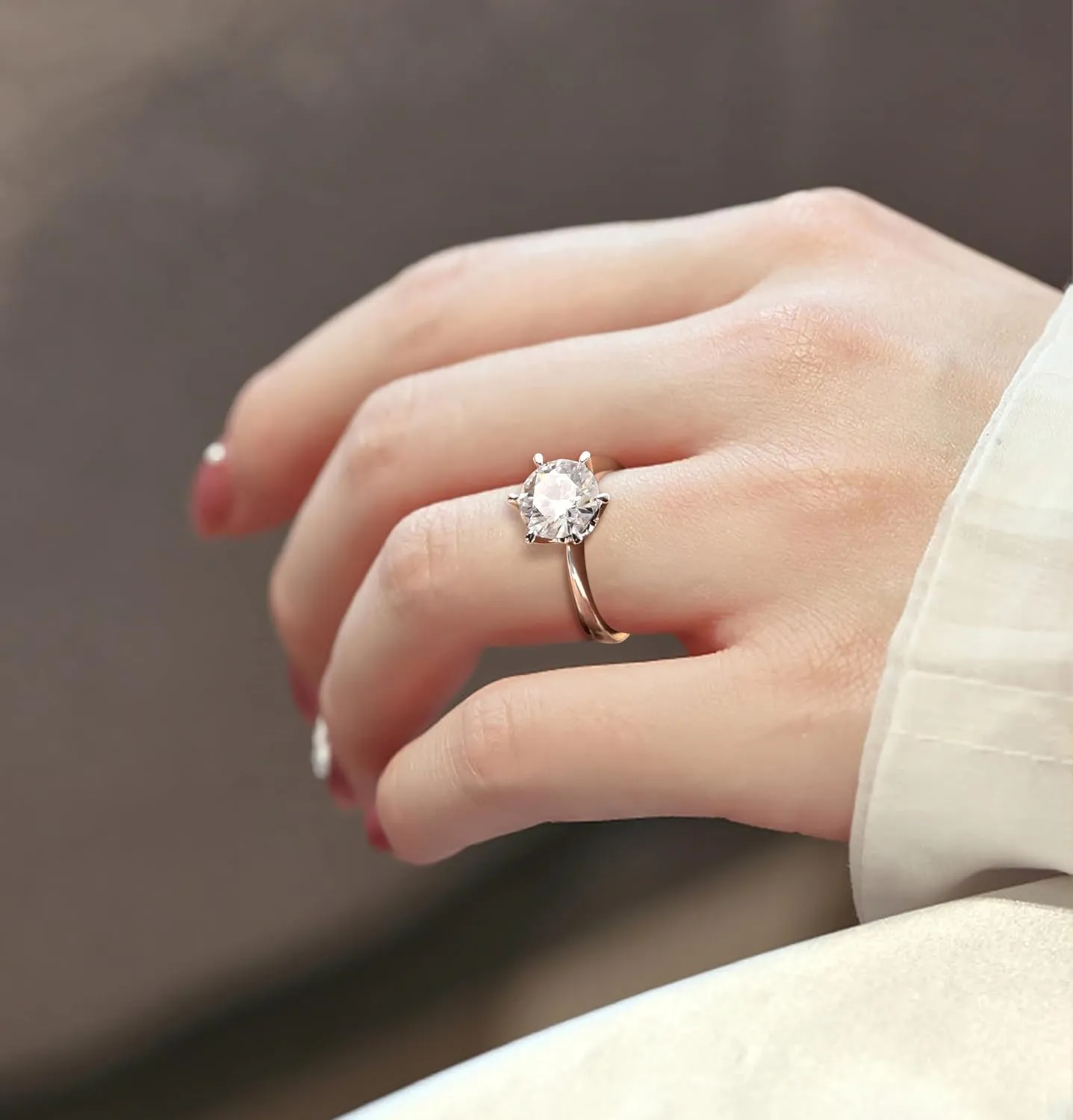 DAYBYDAY Moissanite Rings for Women, 925 Sterling Silver Round/Pear/Heart/Oval Cut Lab Created Diamond Ring, 1-3ct D Color VVS1 Moissanite Engagement Wedding Rings
