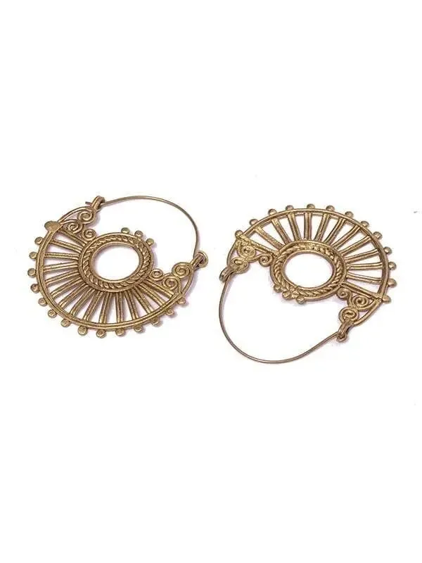 Dhokra Geometric Bali Earrings