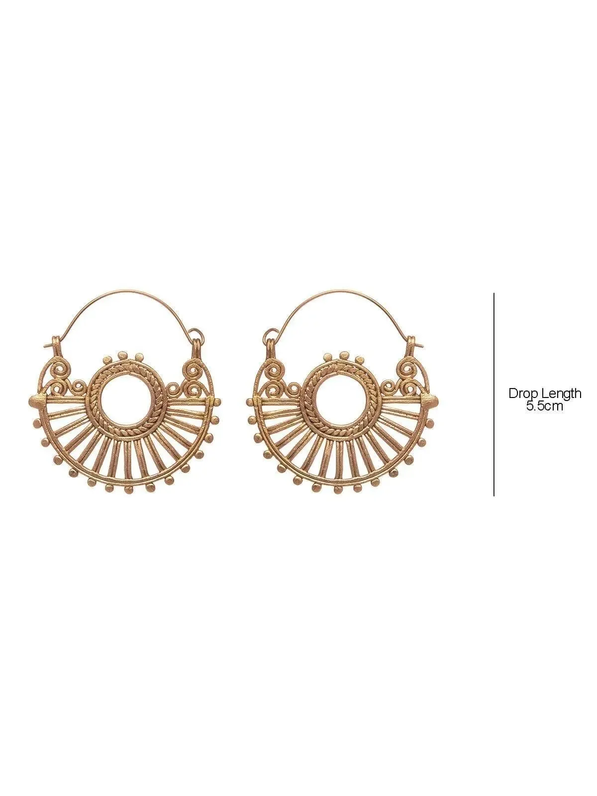 Dhokra Geometric Bali Earrings