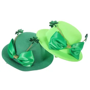 Didiseaon 2pcs St Patrick's Day Mini Hat Hair Clips Lightweight Barrettes for Women Holiday Hair Accessories for Celebrations and Festivals