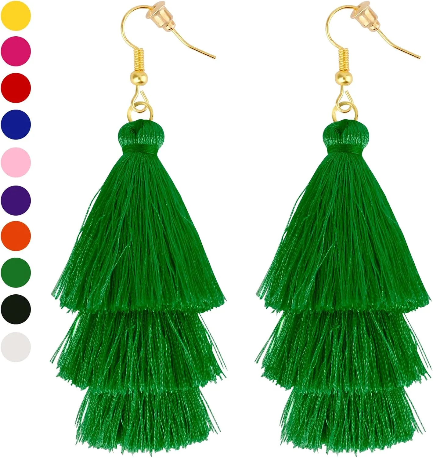 Earrings for Women Dangling, Layered Tassel Earrings Fringe Earrings Bohemian Studs Drop Earrings