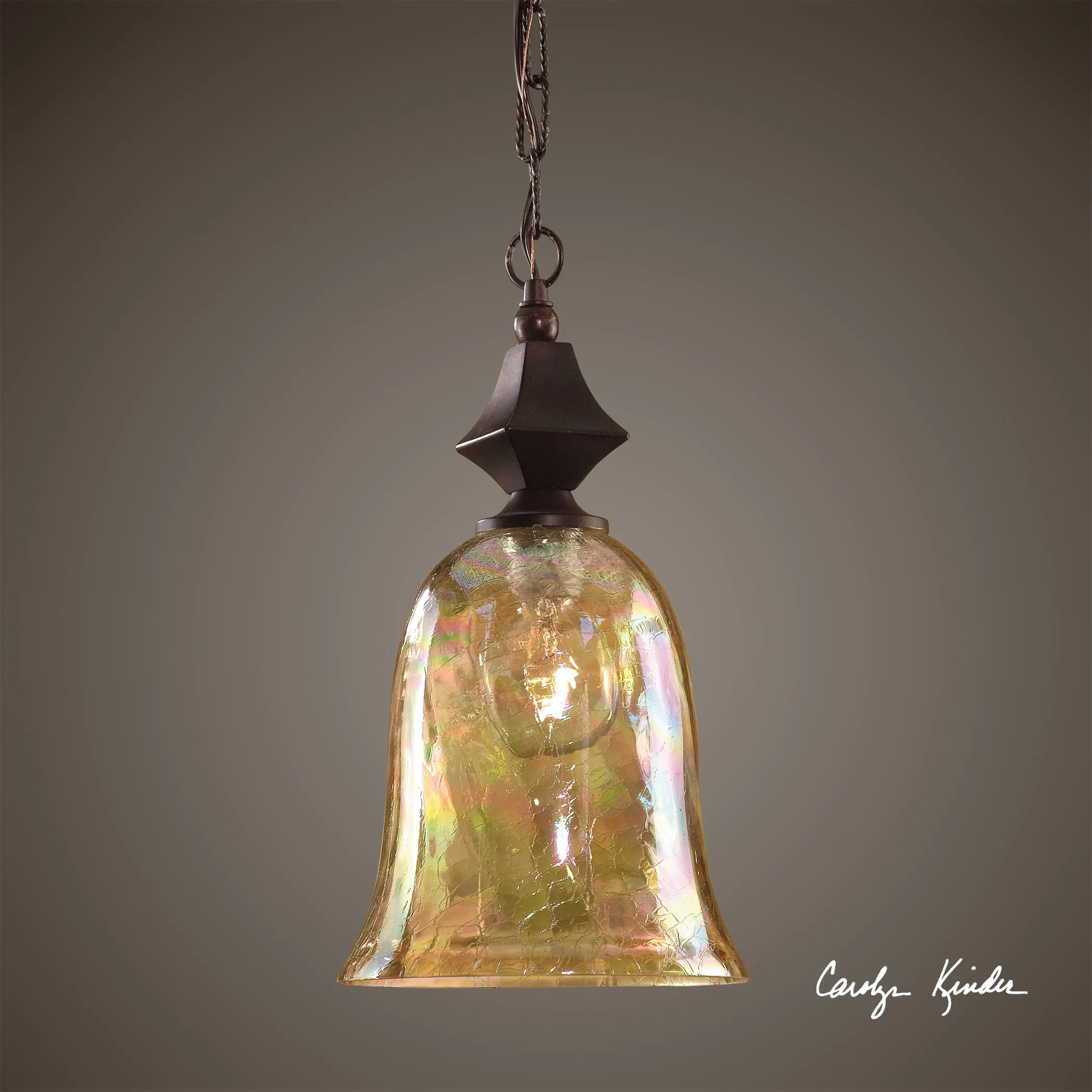 Elba Crackle Glass Mini Pendant