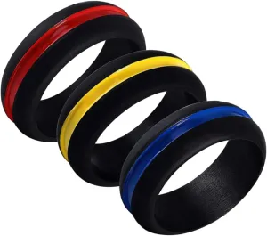 Elegant Charming Silicone Rings 3pcs Set Finger Jewelry for Men Women Scratch-proof