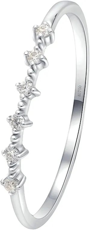 Eternity Ring for Women, 18K Wedding Ring Moissanite Stackable Knuckle for Women Anniversary