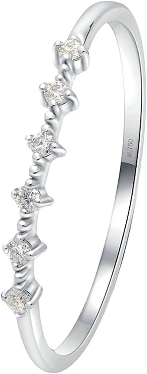 Eternity Ring for Women, 18K Wedding Ring Moissanite Stackable Knuckle for Women Anniversary