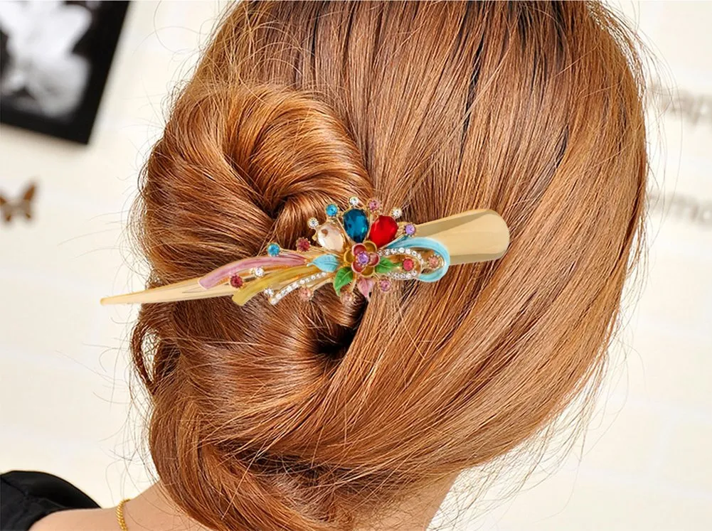 Fashion & Lifestyle Set of 4 Large Metal Alloy Alligator Sectioning Clips for Women and Girls - Pretty Strong Clamp Hair Pins Non-Slip Hair Grips Accessories for Thick Hair, Gold