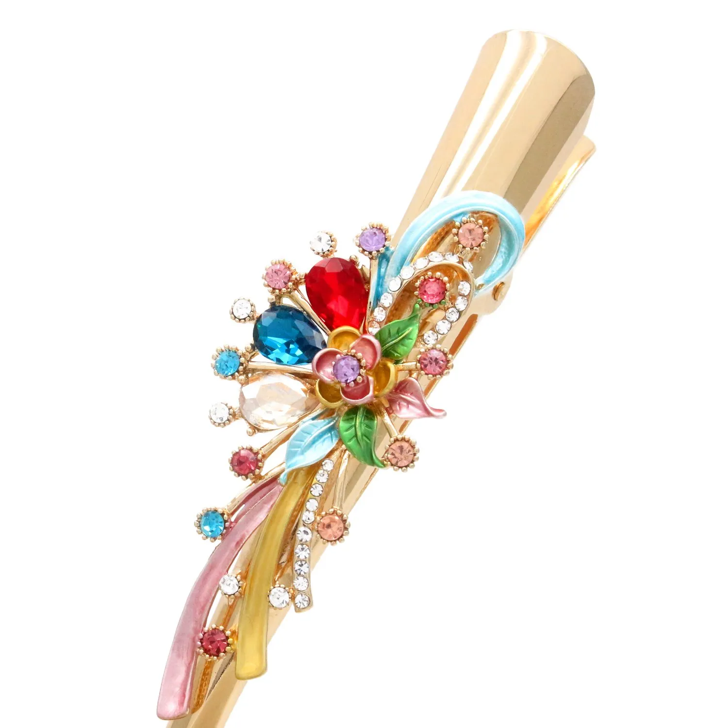 Fashion & Lifestyle Set of 4 Large Metal Alloy Alligator Sectioning Clips for Women and Girls - Pretty Strong Clamp Hair Pins Non-Slip Hair Grips Accessories for Thick Hair, Gold