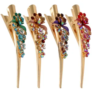 Fashion & Lifestyle Set of 4 Large Metal Alloy Alligator Sectioning Clips for Women and Girls - Pretty Strong Clamp Hair Pins Non-Slip Hair Grips Accessories for Thick Hair, Gold