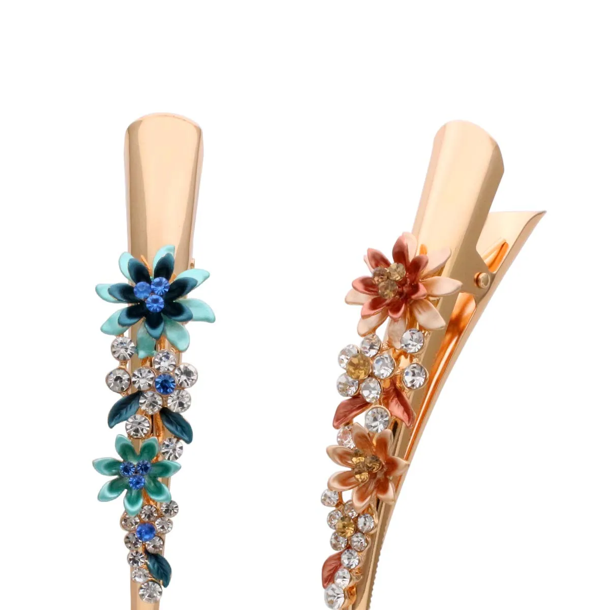 Fashion & Lifestyle Set of 4 Large Metal Alloy Alligator Sectioning Clips for Women and Girls - Pretty Strong Clamp Hair Pins Non-Slip Hair Grips Accessories for Thick Hair, Gold