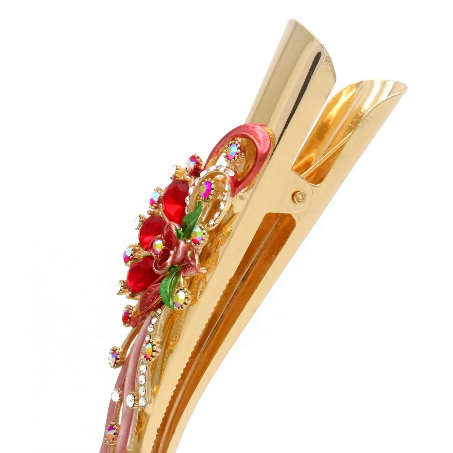 Fashion & Lifestyle Set of 4 Large Metal Alloy Alligator Sectioning Clips for Women and Girls - Pretty Strong Clamp Hair Pins Non-Slip Hair Grips Accessories for Thick Hair, Gold