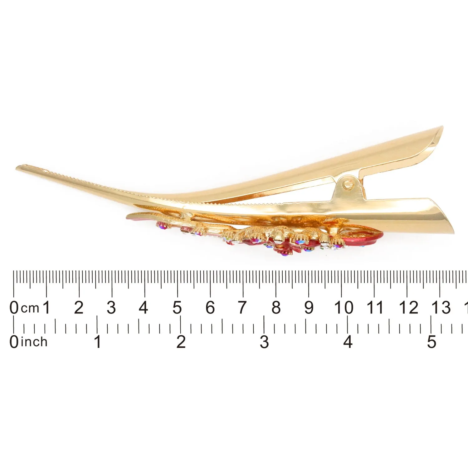 Fashion & Lifestyle Set of 4 Large Metal Alloy Alligator Sectioning Clips for Women and Girls - Pretty Strong Clamp Hair Pins Non-Slip Hair Grips Accessories for Thick Hair, Gold