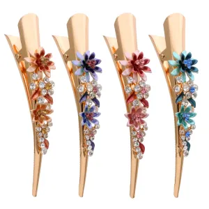 Fashion & Lifestyle Set of 4 Large Metal Alloy Alligator Sectioning Clips for Women and Girls - Pretty Strong Clamp Hair Pins Non-Slip Hair Grips Accessories for Thick Hair, Gold