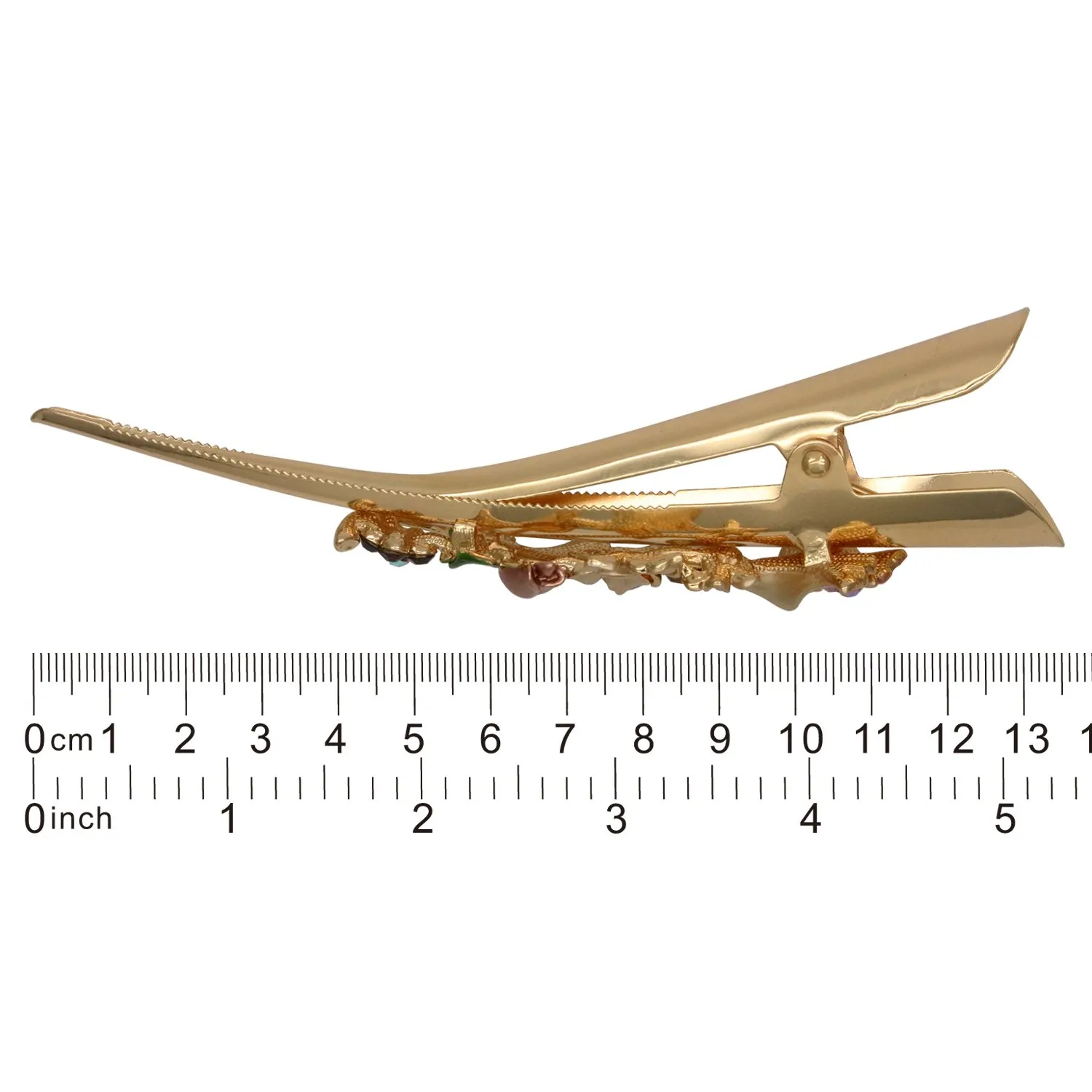 Fashion & Lifestyle Set of 4 Large Metal Alloy Alligator Sectioning Clips for Women and Girls - Pretty Strong Clamp Hair Pins Non-Slip Hair Grips Accessories for Thick Hair, Gold