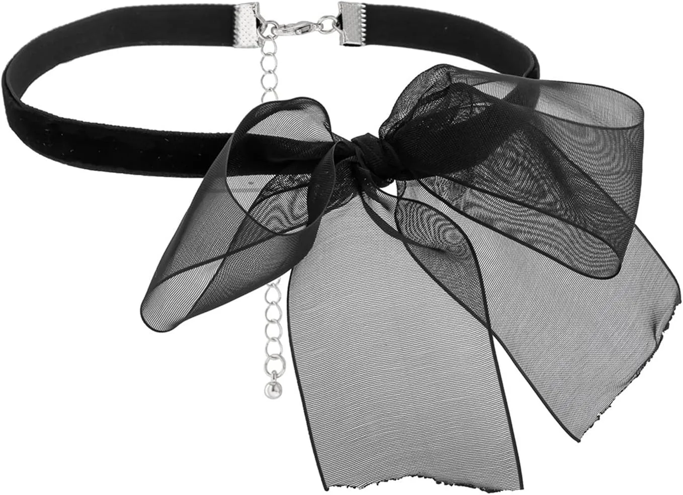 Fashion Black Mesh Bowknot Choker Necklace Elegant Collar Choker Temperament Neckband Jewelry Clavicle Chain Necklace