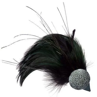 Feather Trim - Green & Black
