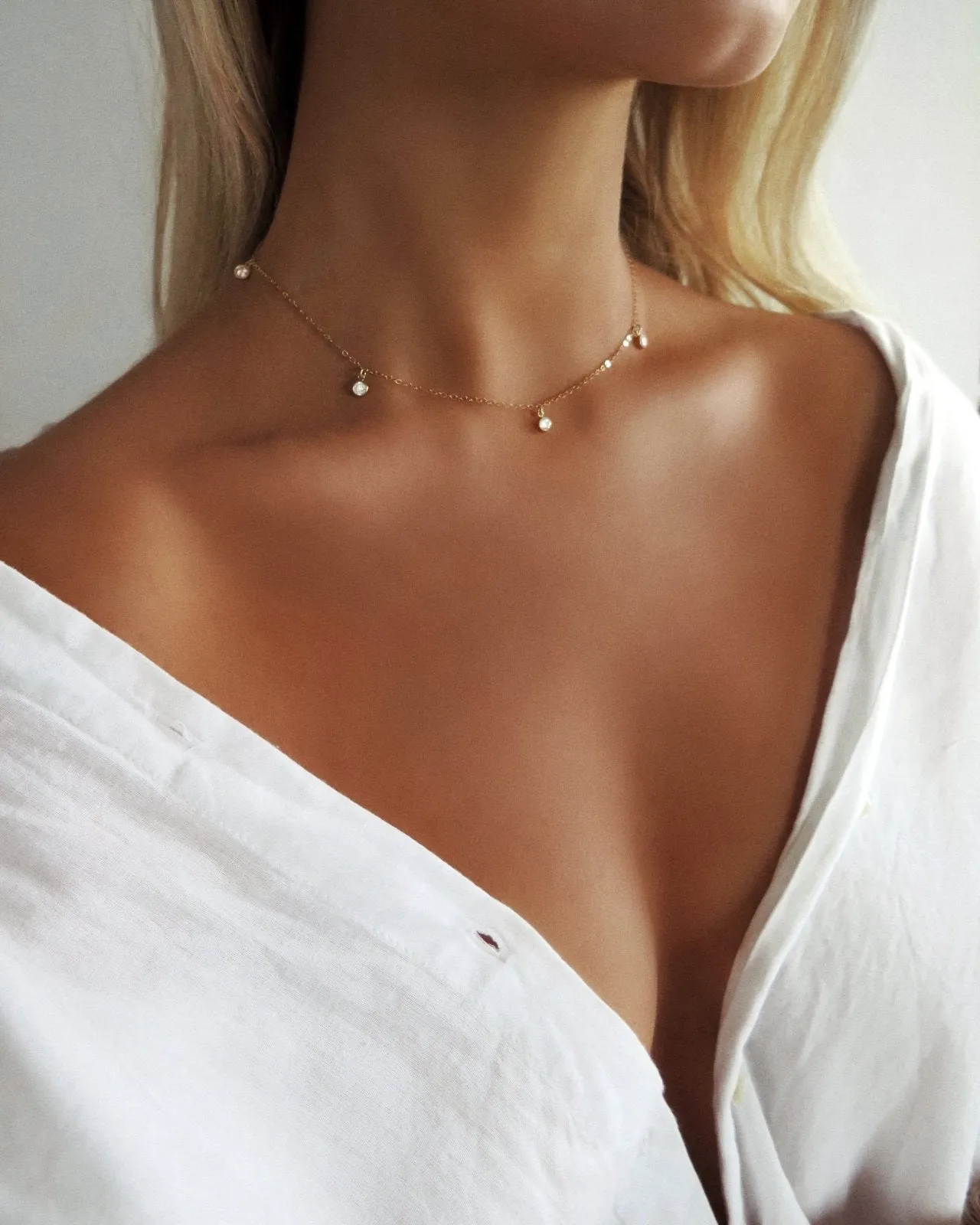 Five CZ Necklace