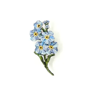 Forget me Not Hand-Embroidered Brooch Pin