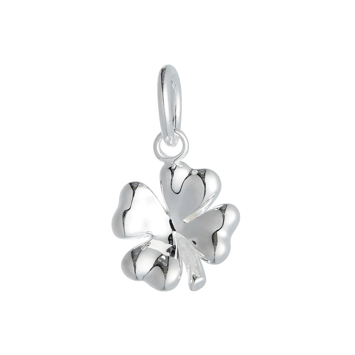 Four Leaf Clover Silver Charm