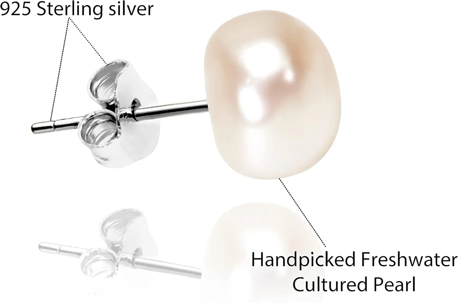 Freshwater Real Pearl Stud Earrings Quality Pearl Earrings for Women