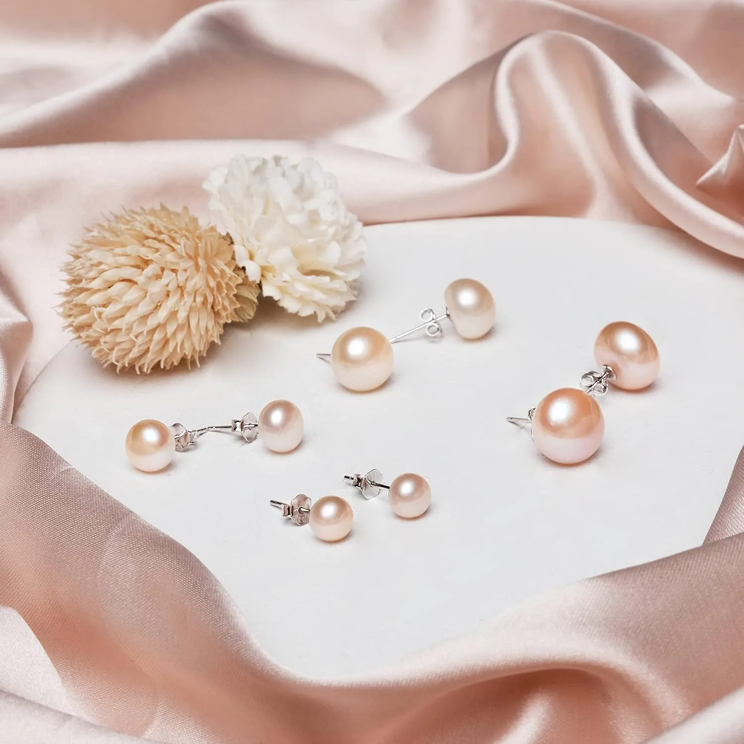 Freshwater Real Pearl Stud Earrings Quality Pearl Earrings for Women