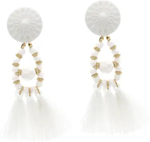 GALPADA Boho Chandelier Earrings for Women Trendy Drop Earrings Tassel and Crystal Jewelry for Lady