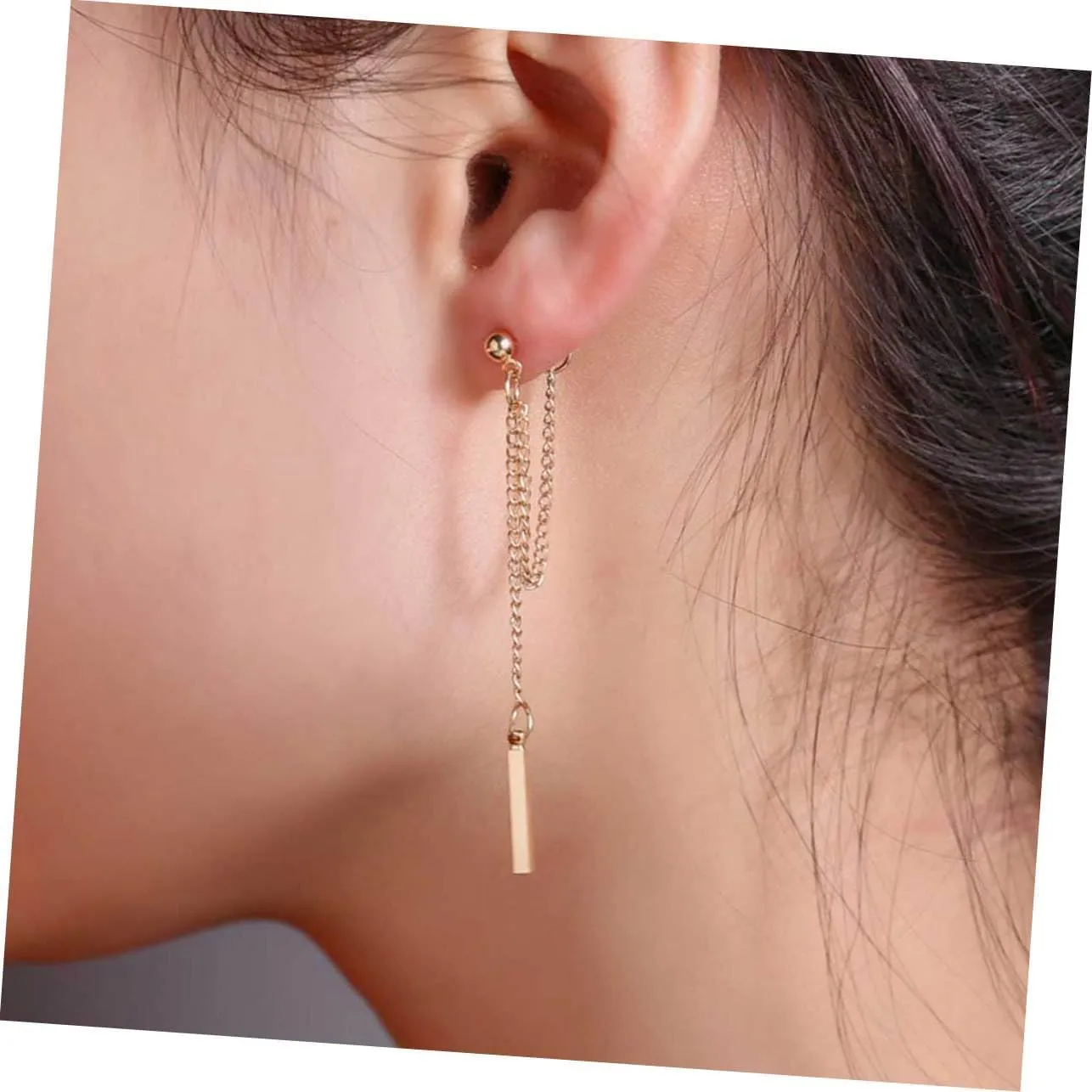 Gatuida Long Tassel Earrings for Women Minimalist Golden Ear Dangle Jewelry Elegant Design for Any Occasion