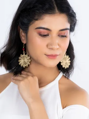 Geometric Circular Hook Earrings