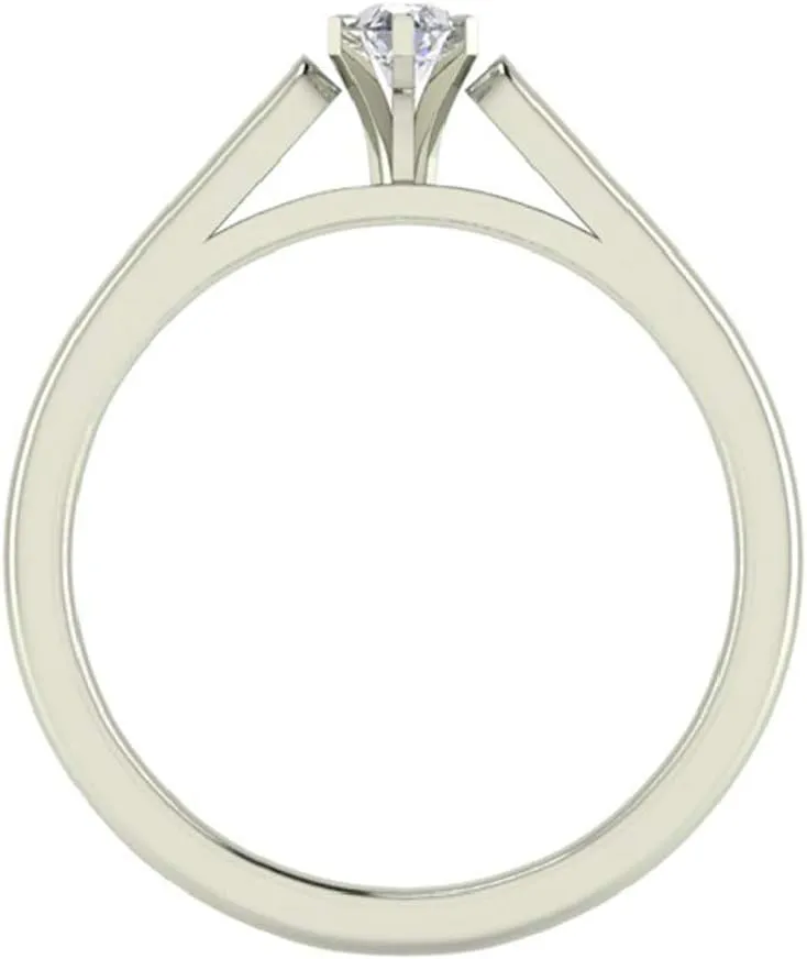 Glitz Design Marquise Cut Diamond Engagement Ring for women  carat 14K Gold 6 Prong Solitaire Setting