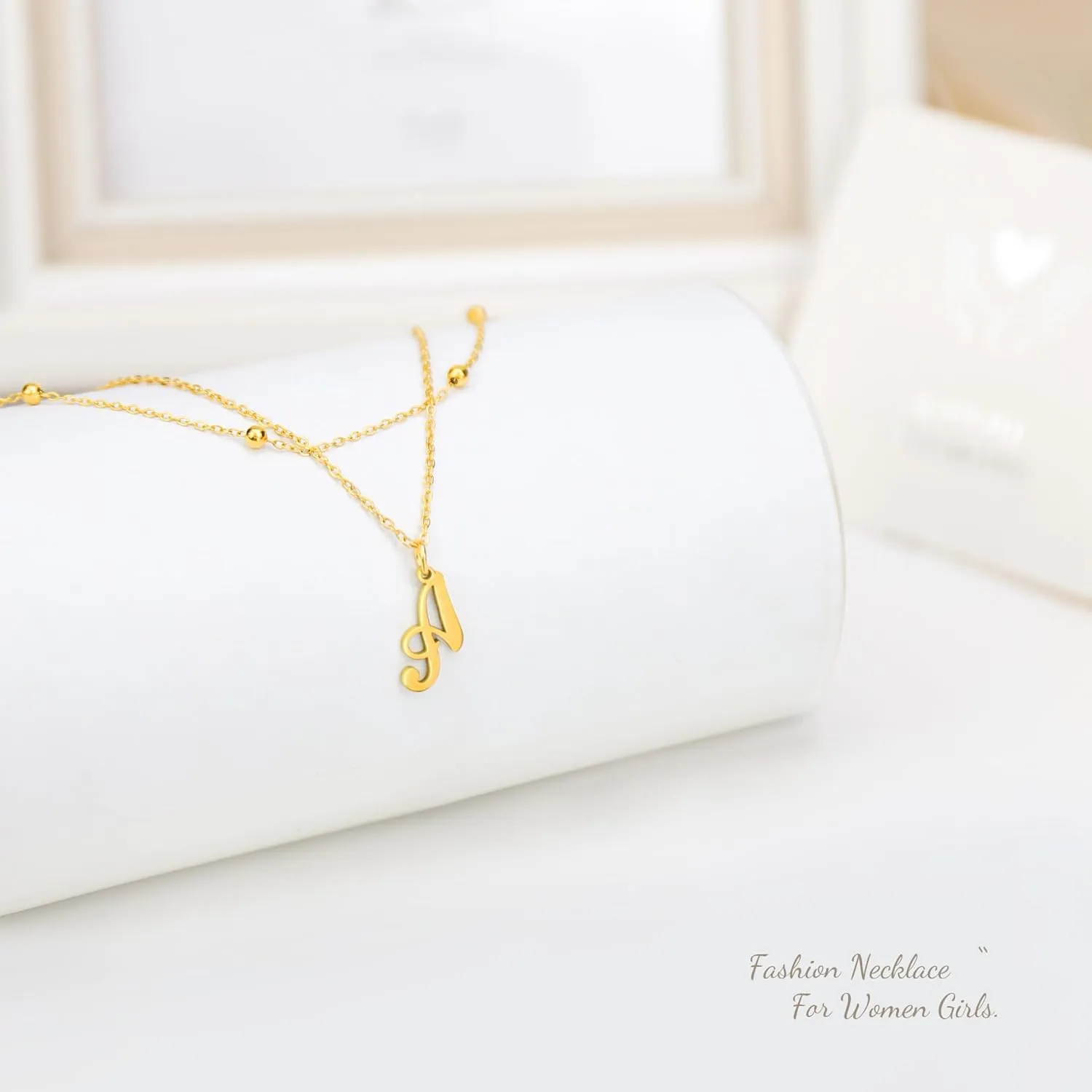 Gold Initial Necklace for Women, Dainty 18K Gold Plated Initial Necklace A-Z Pendant Choker Necklace Trendy Cute Initial Letter Necklace Gold Jewelry Necklace for Gift