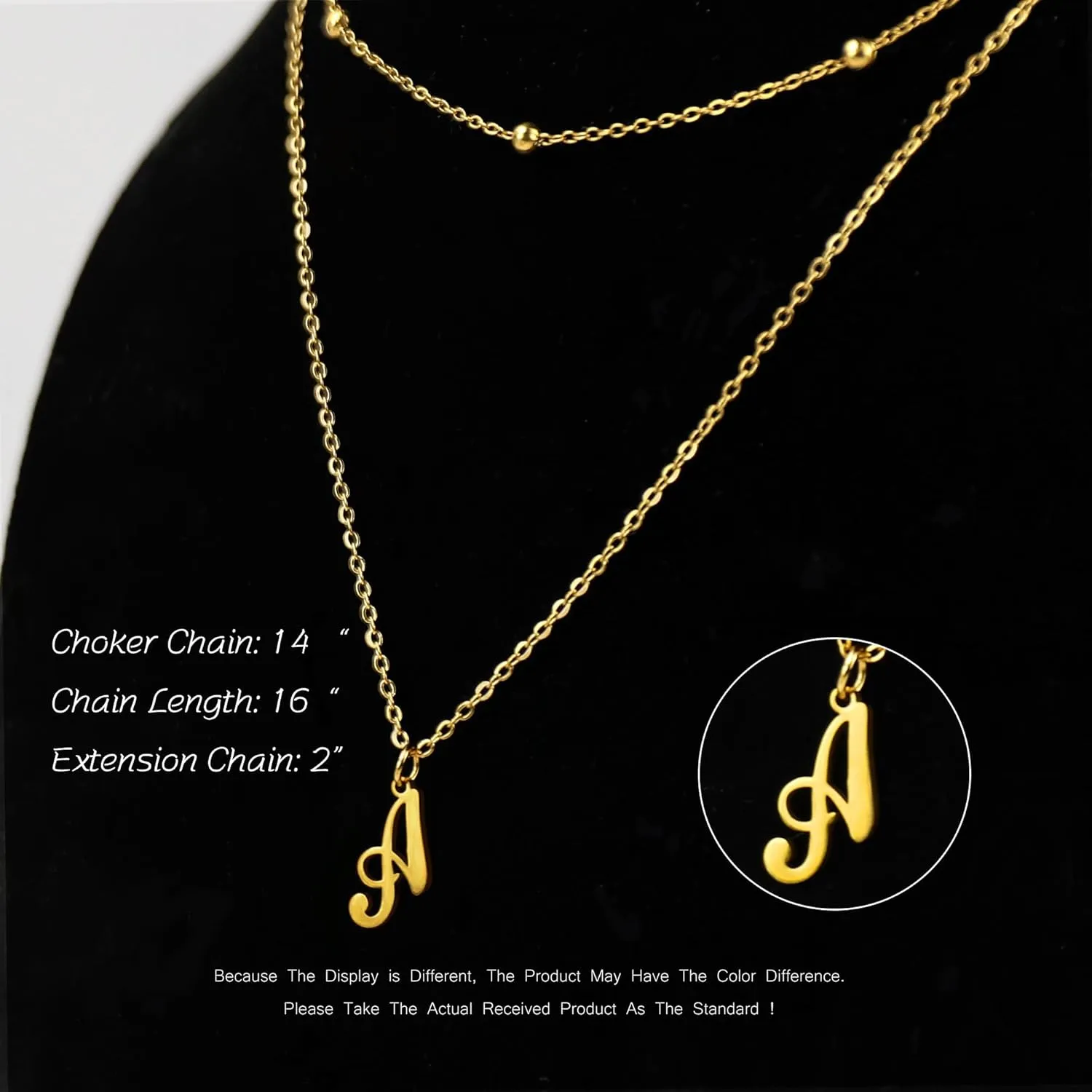 Gold Initial Necklace for Women, Dainty 18K Gold Plated Initial Necklace A-Z Pendant Choker Necklace Trendy Cute Initial Letter Necklace Gold Jewelry Necklace for Gift