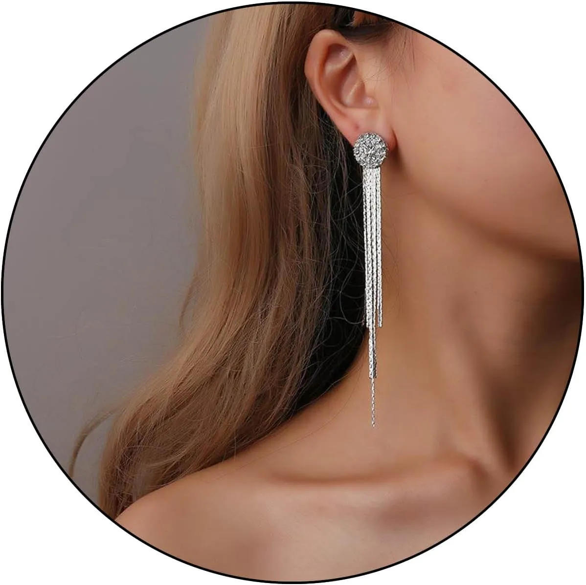 Gold Tassel Earrings for Women Gold Dangle Earrings Long Tassel Drop Earrings Fringe Statement Earrings Silver Wedding Bridesmaid Jewelry for Women