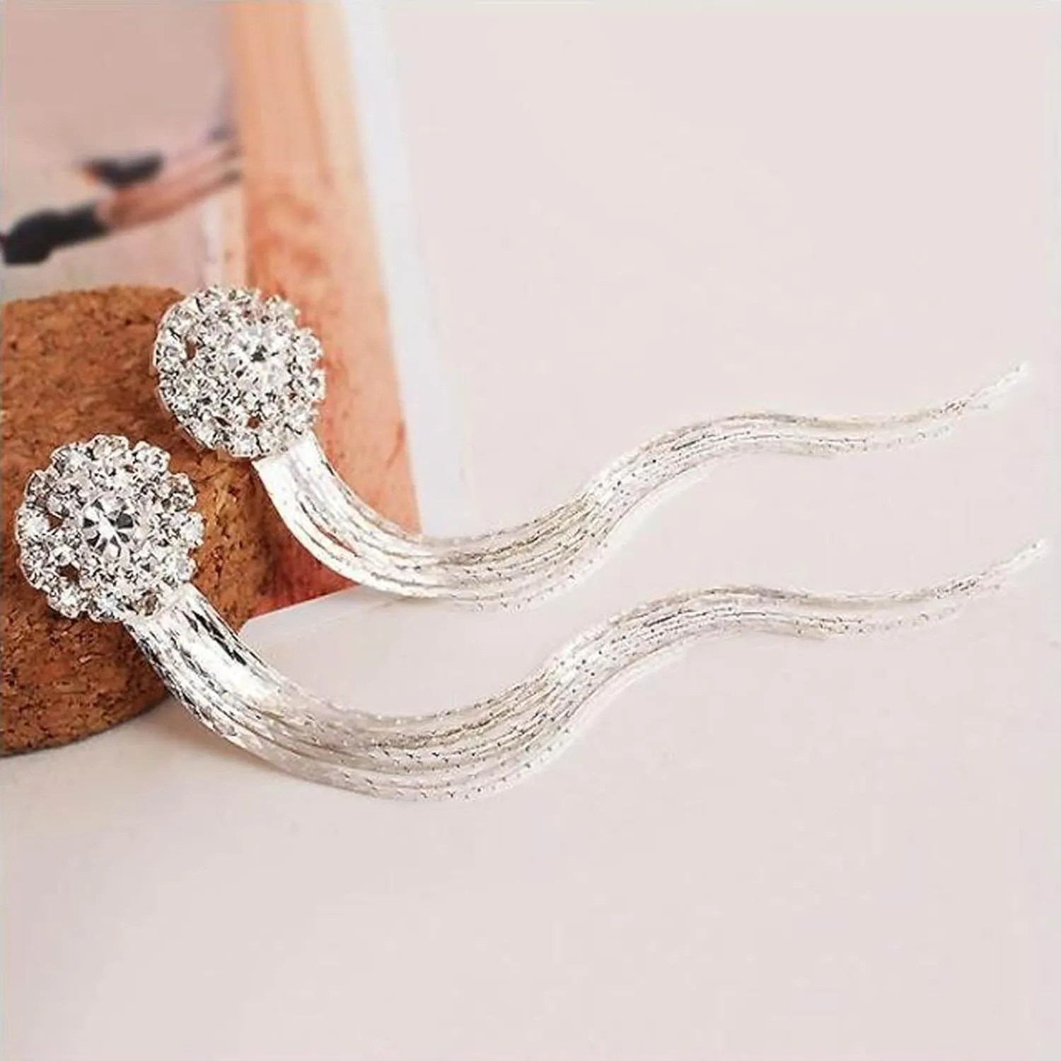 Gold Tassel Earrings for Women Gold Dangle Earrings Long Tassel Drop Earrings Fringe Statement Earrings Silver Wedding Bridesmaid Jewelry for Women