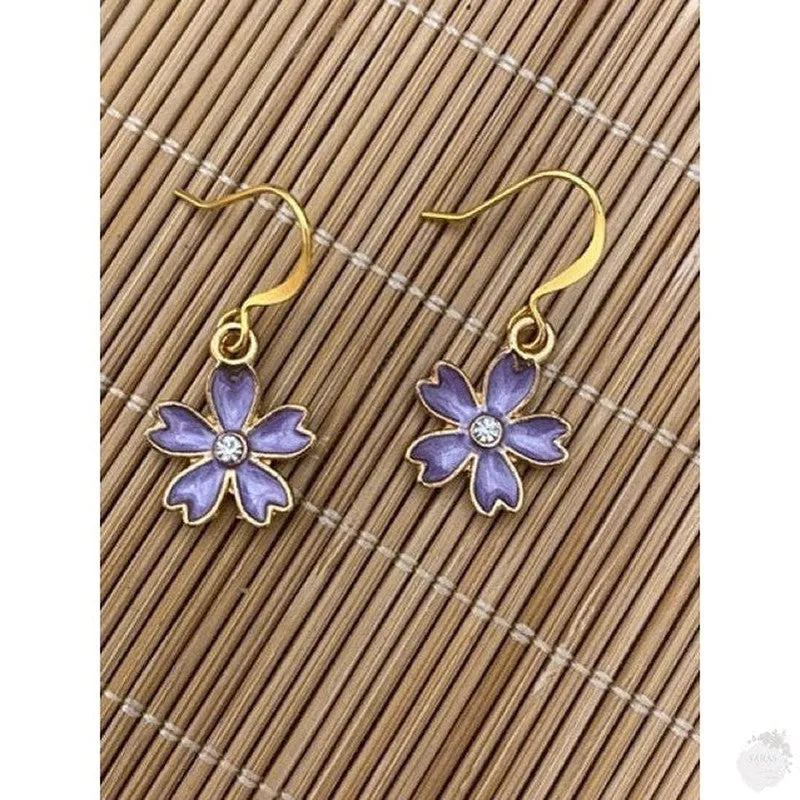 Golden Flower Earrings for Daily Outfits