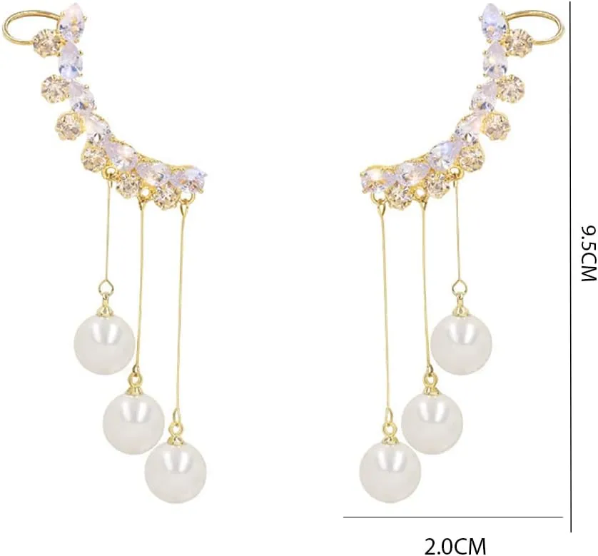 Gold/Silver Long Tassel Dangle Drop Earrings for Woman,Prom Party Sexy Earrings Wedding Bridesmaid Jewelry