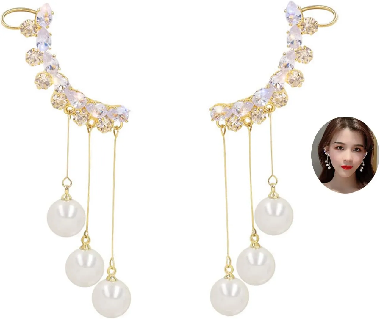 Gold/Silver Long Tassel Dangle Drop Earrings for Woman,Prom Party Sexy Earrings Wedding Bridesmaid Jewelry