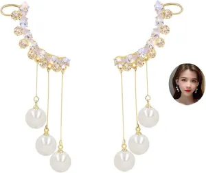 Gold/Silver Long Tassel Dangle Drop Earrings for Woman,Prom Party Sexy Earrings Wedding Bridesmaid Jewelry