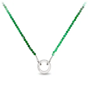 Green Onyx Faceted Stone Choker with Talisman Clip